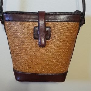 Rattan and Leather Bag